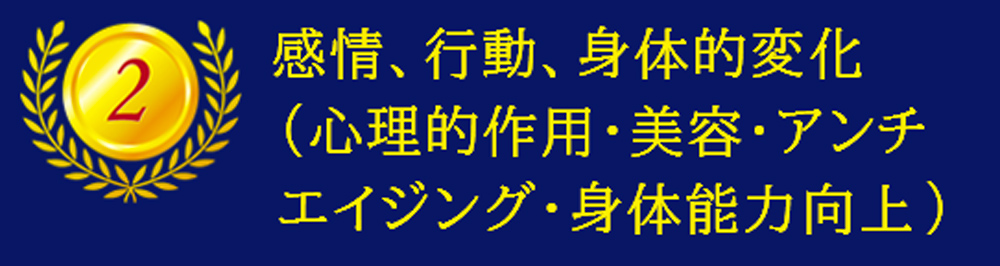 2.感情、行動、身体的変化 (心理的作用・美容・アンチ
エイジング・身体能力向上)